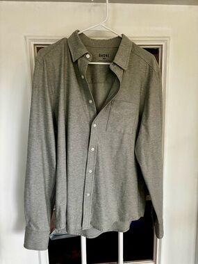 RHONE Olive Gray Long-Sleeve Casual Button-Down Shirt